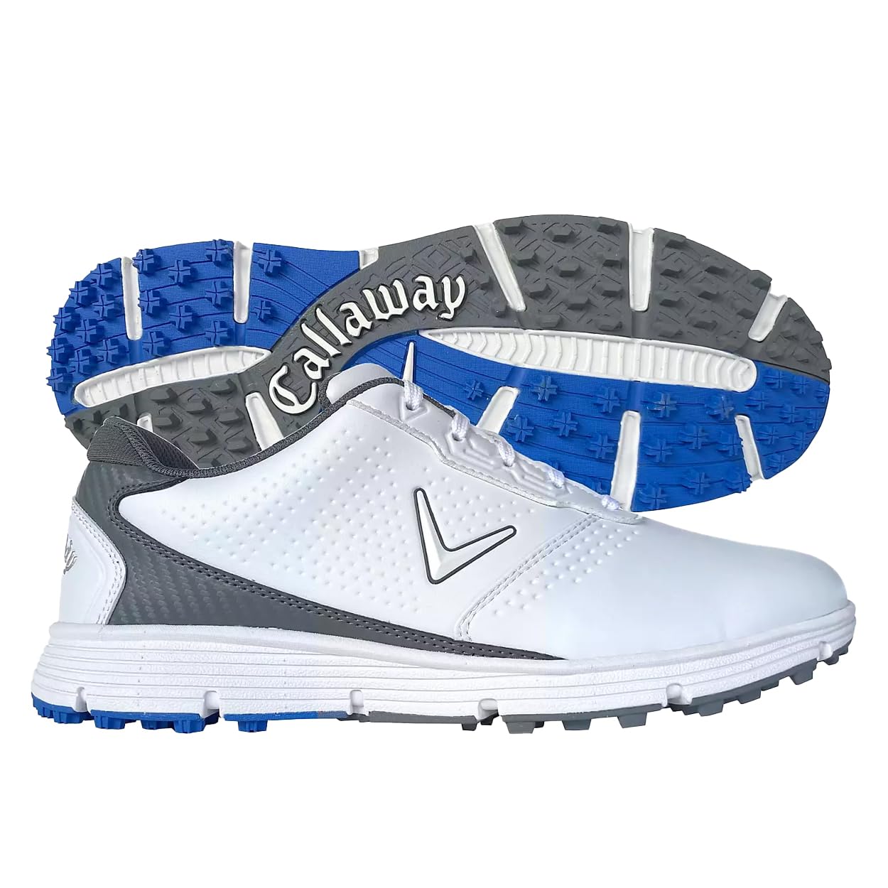 Callaway Men's Balboa Sport Spikeless Waterproof Golf Shoe, 10 Medium White/Gray