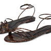Schutz Women's Inez Flat Brown/Tortoise 5.5 Medium