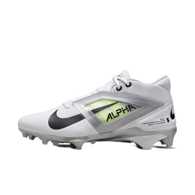 Nike Alpha Menace 4 Pro Football Cleats (FD7037-100, White/Metallic Silver/Photon Dust) Size 15