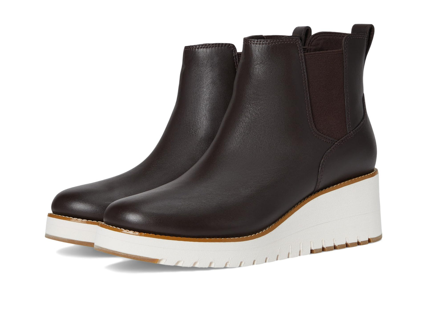 Cole Haan Women's Zerogrand City Wedge Boot Fashion, Dark Chocla/Ivory Waterproof, 10