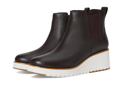 Cole Haan Women's Zerogrand City Wedge Boot Fashion, Dark Chocla/Ivory Waterproof, 10