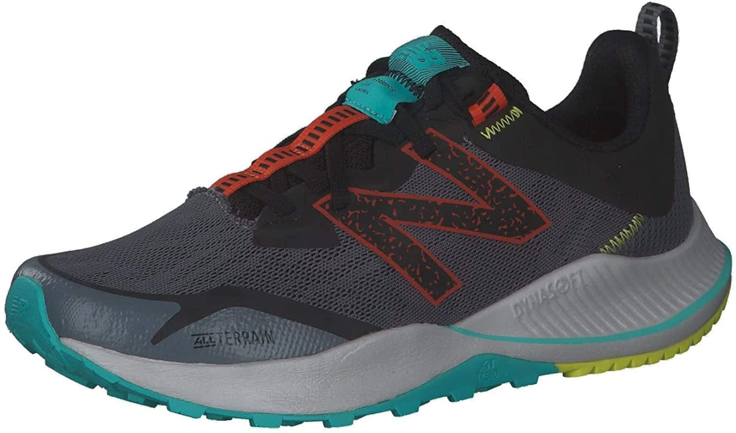 New Balance Men's Dynasoft Nitrel V4 Trail Running Shoe, Lead/Sulphur Yellow, 9.5