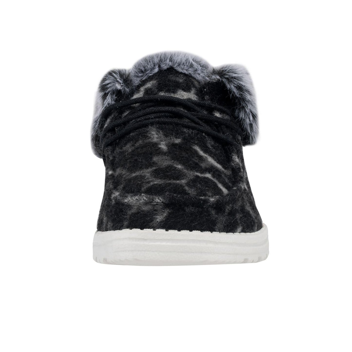 Hey Dude Women's Britt Abstract Grey Leopard Size 7 | Women’s Shoes | Women’s Lace Up Boots | Comfortable & Light-Weight