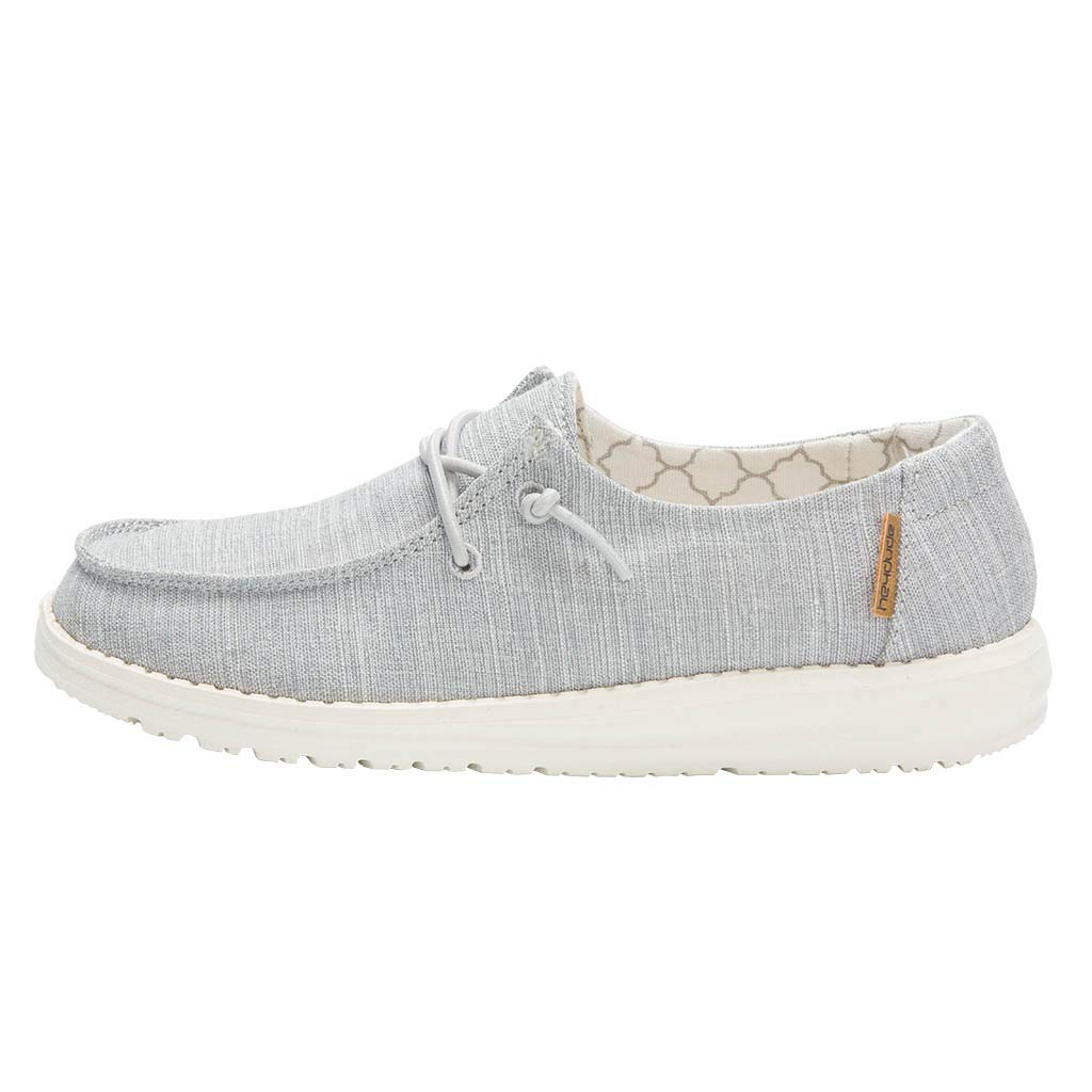 Hey Dude Girl's Wendy Toddler Linen Grey Size 10 | Girl’s Shoes | Girl’s Lace Up Loafers | Comfortable & Light-Weight