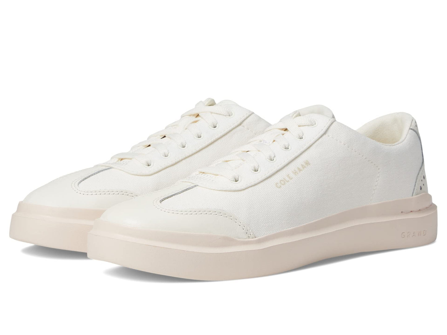 Cole Haan Grandpro Rally Canvas T-Toe Egret/Silver Peony 7 B (M)