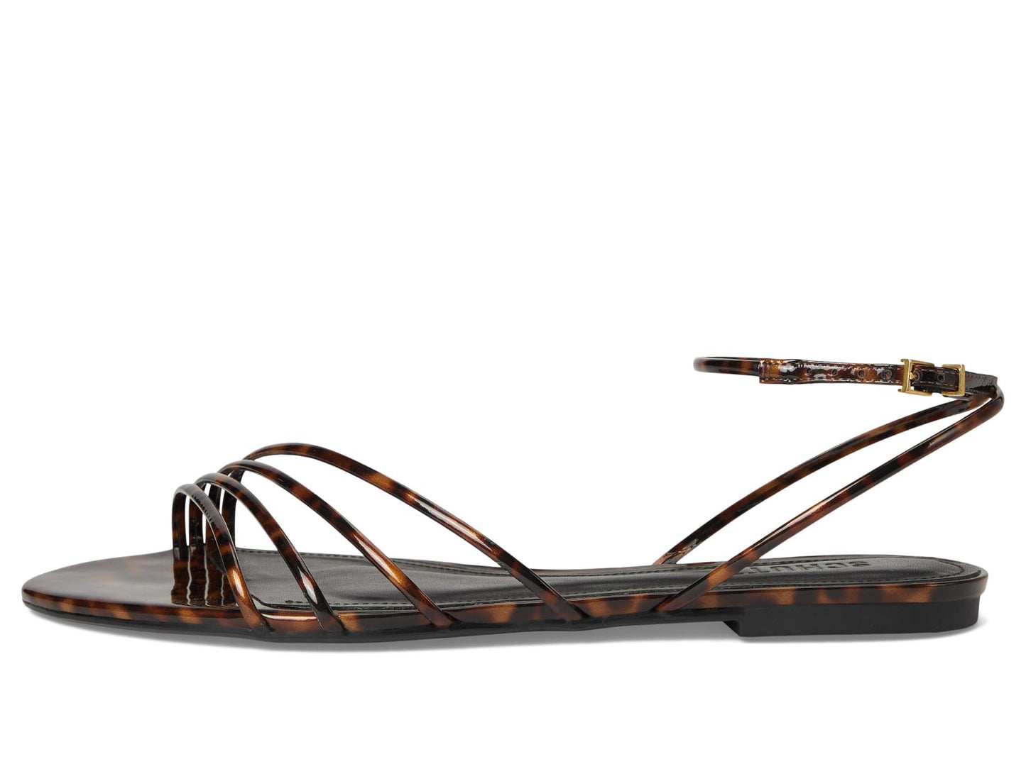 Schutz Women's Inez Flat Brown/Tortoise 5.5 Medium