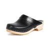 swedish hasbeens Women's Swedish Husband Clog,Black/Nature,8 M US