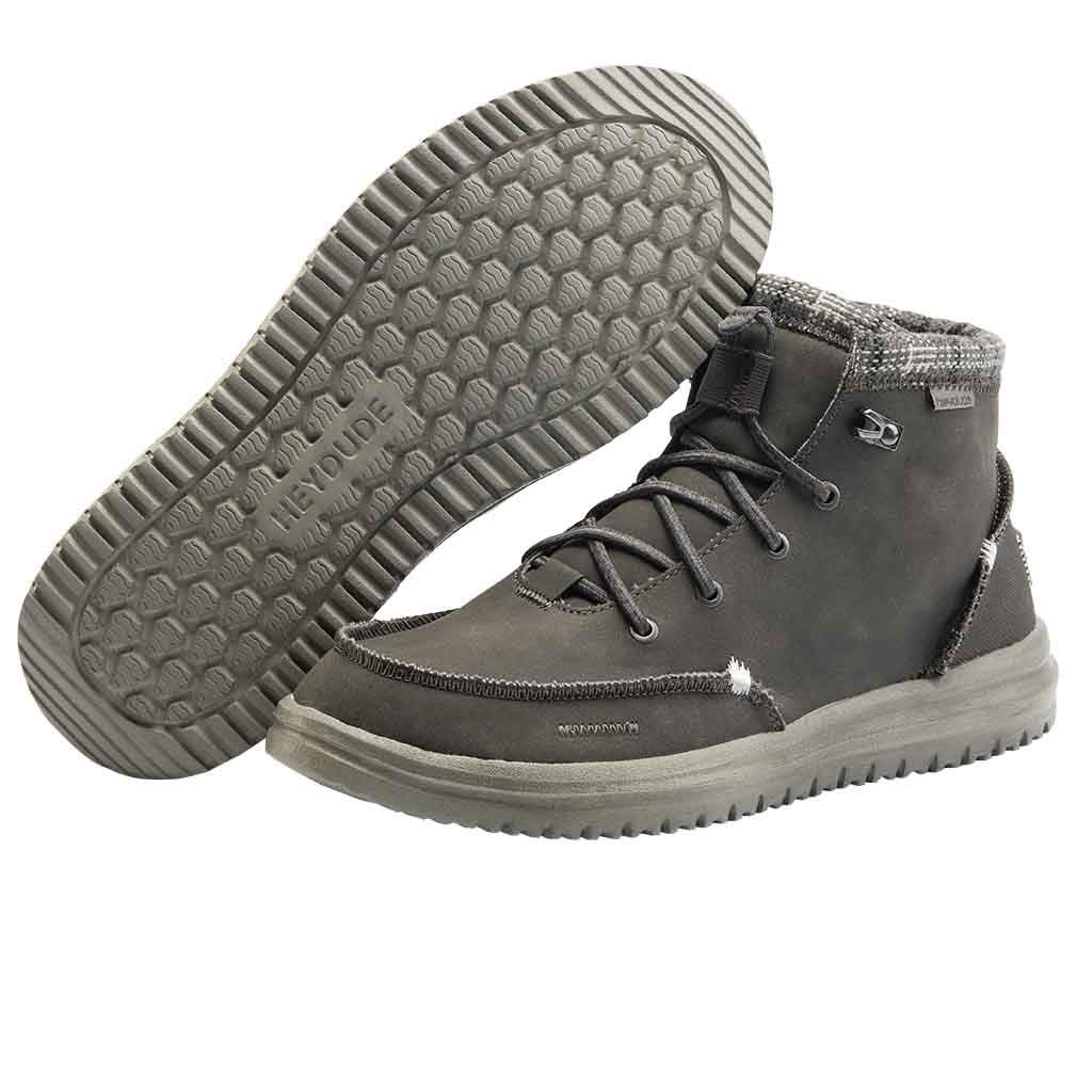 HEYDUDE Men's Bradley Dark Grey, Size 10 | Men's Shoes | Men's Boots | Comfortable & Light-Weight