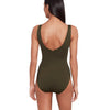 Lauren Ralph Lauren Beach Club Solid Ruffle Surplice One-Piece Olive 4