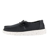 HEYDUDE Girl's Youth Wendy Stretch Canvas Slip On Shoe, Black Size 6 | Easy On Elastic Laces, Lightweight for School and Play