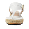 Stuart Weitzman Pearl Buckle Espadrille Sandal Cream 9 M