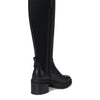 Cole Haan Women's Gema Tall Lug Boot Extended Calf Equestrian, Black Leather, 9.5