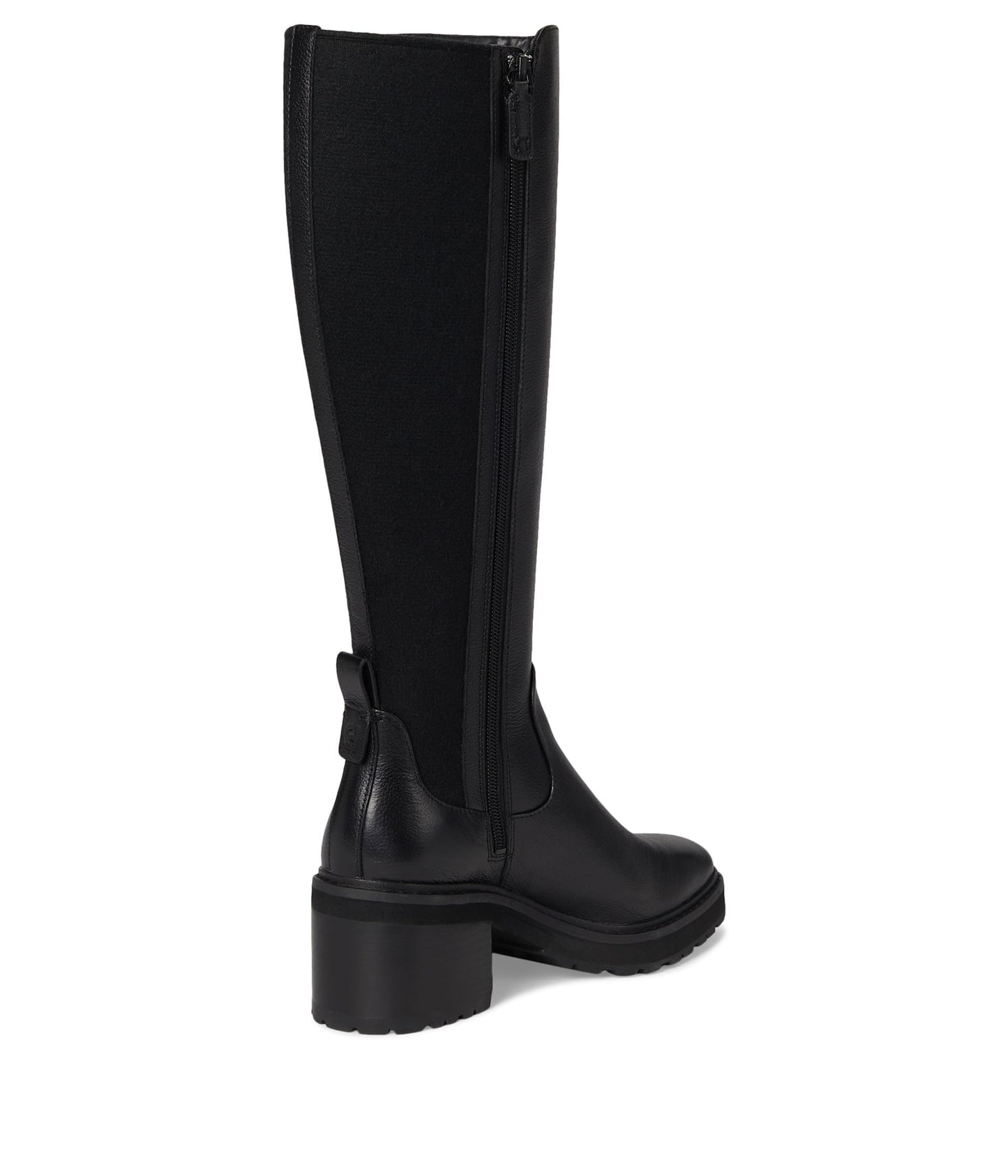 Cole Haan Womens Gema Tall Lug Boot Extended Calf, Black Leather, 8 Wide