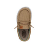 HEYDUDE Wally Toddler Washed Canvas | Boy's Loafers | Boy's Slip On Shoes | Comfortable & Light Weight Walnut