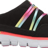 Skechers Women's Air Streamer Slip-On Mule, Black/Multi, 9 W US