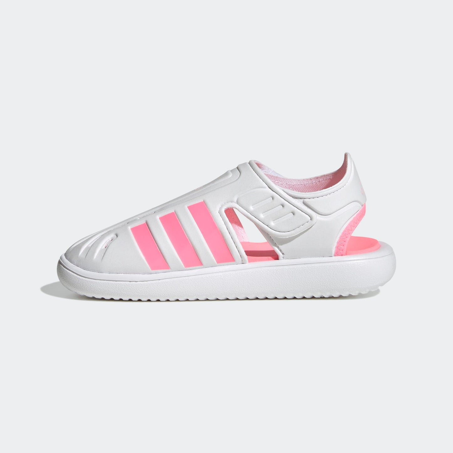 adidas Girl's Summer Closed Toe Water Sandals (Toddler/Little Kid) White/Beam Pink/Clear Pink 2 Little Kid M
