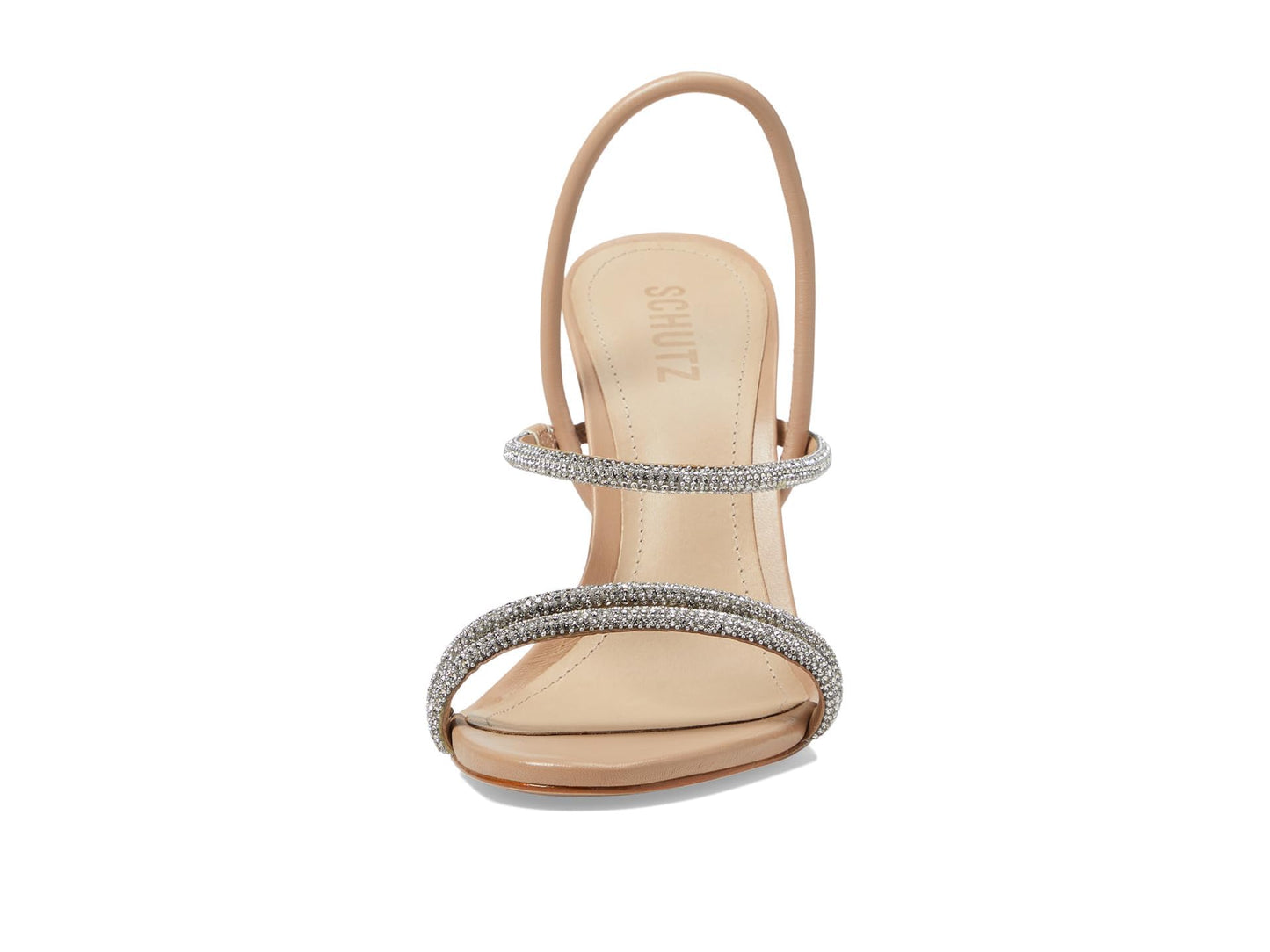 Schutz Women's Whiteley Sandal, Cristal/True Beige, 7