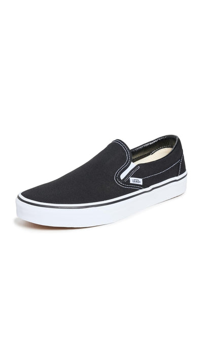 Vans Slip On Unisex Sneakers, Black/White, 10.5 US Women/9 US Men