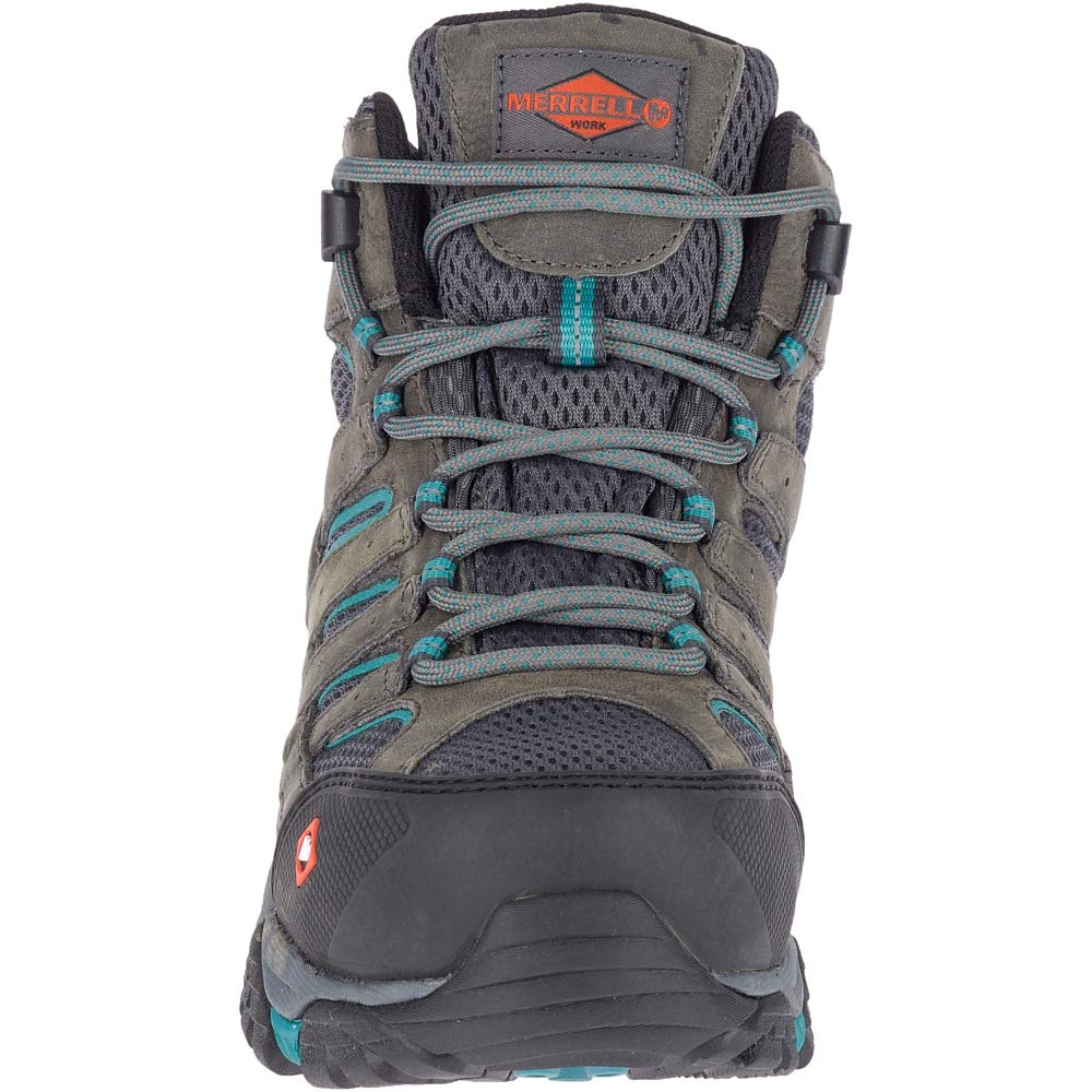 Merrell Women's Moab Vertex Mid Waterproof Composite Toe Construction Boot, Pewter, 9.5