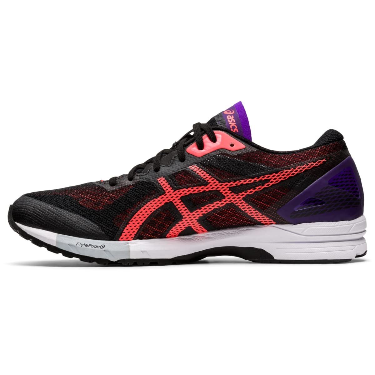 ASICS Men's Heatracer 2 Running Shoes, 9, Black/Flash Coral
