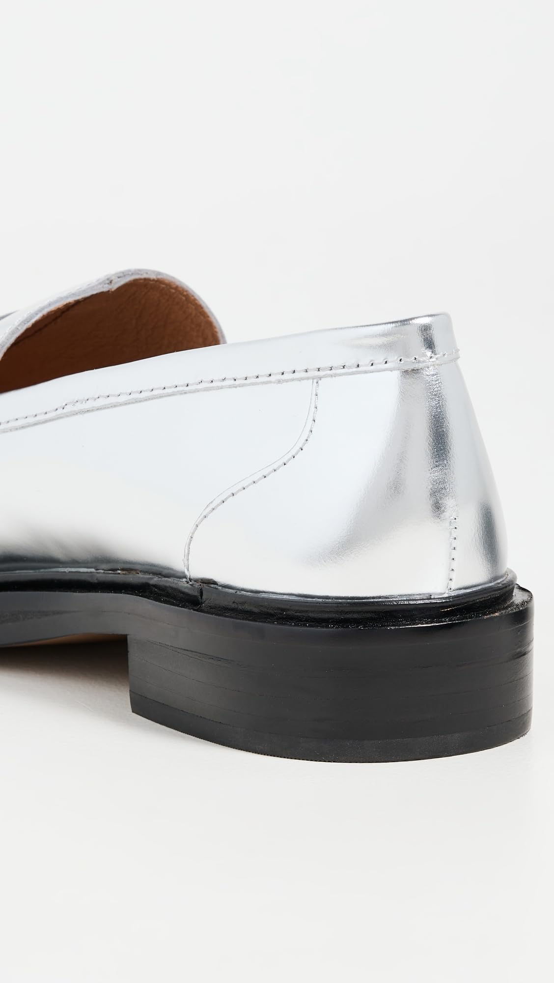 Madewell Women's The Vernon Loafer in Specchio Leather, Silver Speccio, 11 Medium US