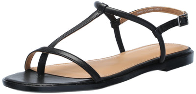Madewell Women's Therese Tstrap Thong Sandal Flat, True Black, 7