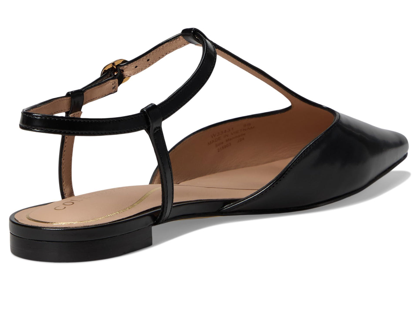 Cole Haan Women's Marlah T-Strap Ballet Flats, Black Box Leather, 11-B US