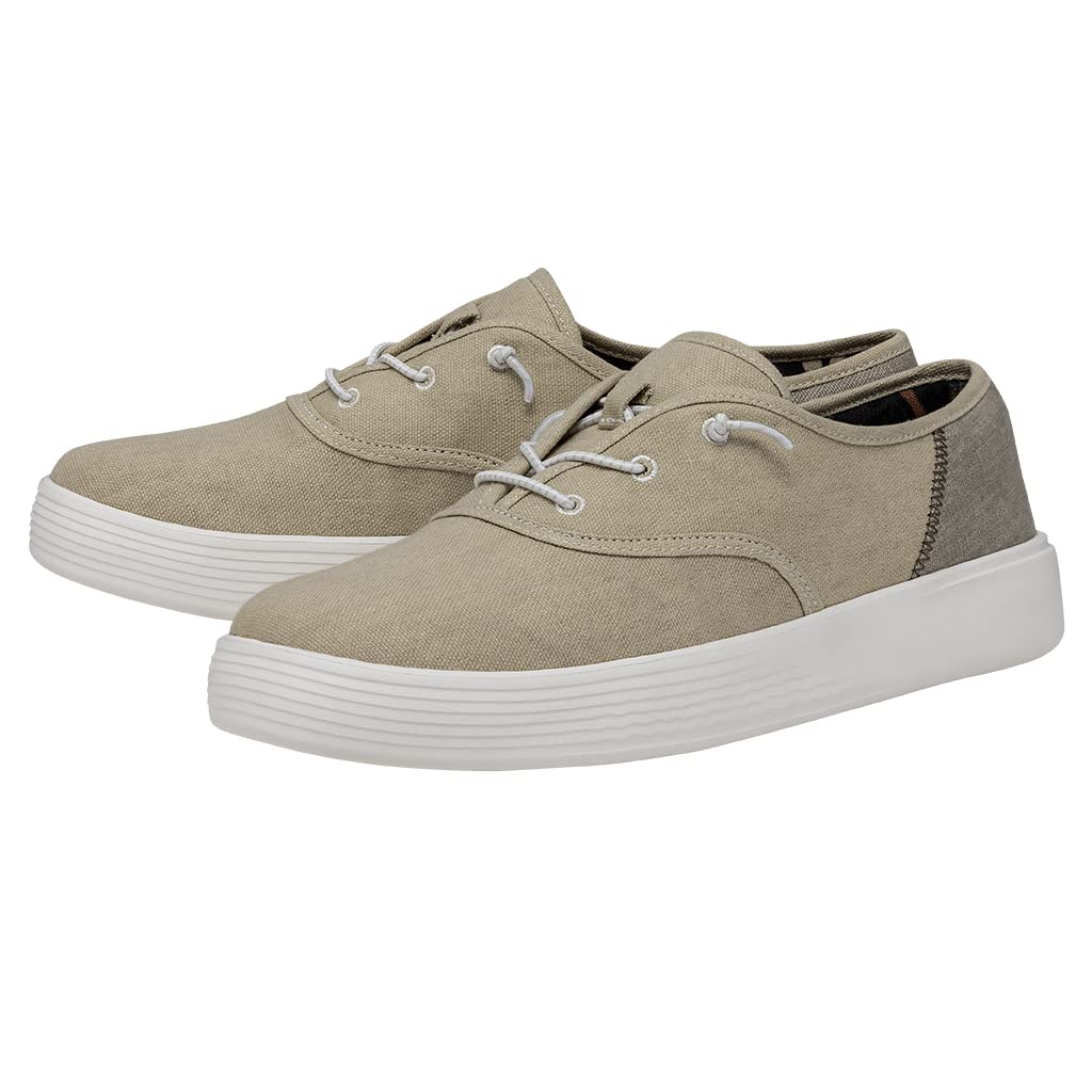 HEYDUDE Men's Conway Craft Slip On Sneaker, White Size 13 | Lightweight Casual Shoe with Elastic Laces