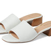 Cole Haan Calli Single Band Block Heel Sandals 40 mm - Leather Upper - Man-Made Lining Insole & Outsole Egret Leather 7.5 B - Medium