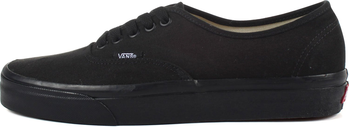 Vans Womens Authentic Canvas Lace Up Sneakers Casual Plimsolls Shoe - Black/Black - 11