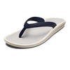 OLUKAI Pi'oe Women's Beach Sandals, Water-Resistant Flip-Flop Slides, Ulta Soft & Comfortable Fit, Wet Grip Soles, Trench Blue/Mist Grey, 6