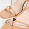 Loeffler Randall Women's Triana Strappy Mid Heel Sandals with Ball, Dune, 6 Medium US