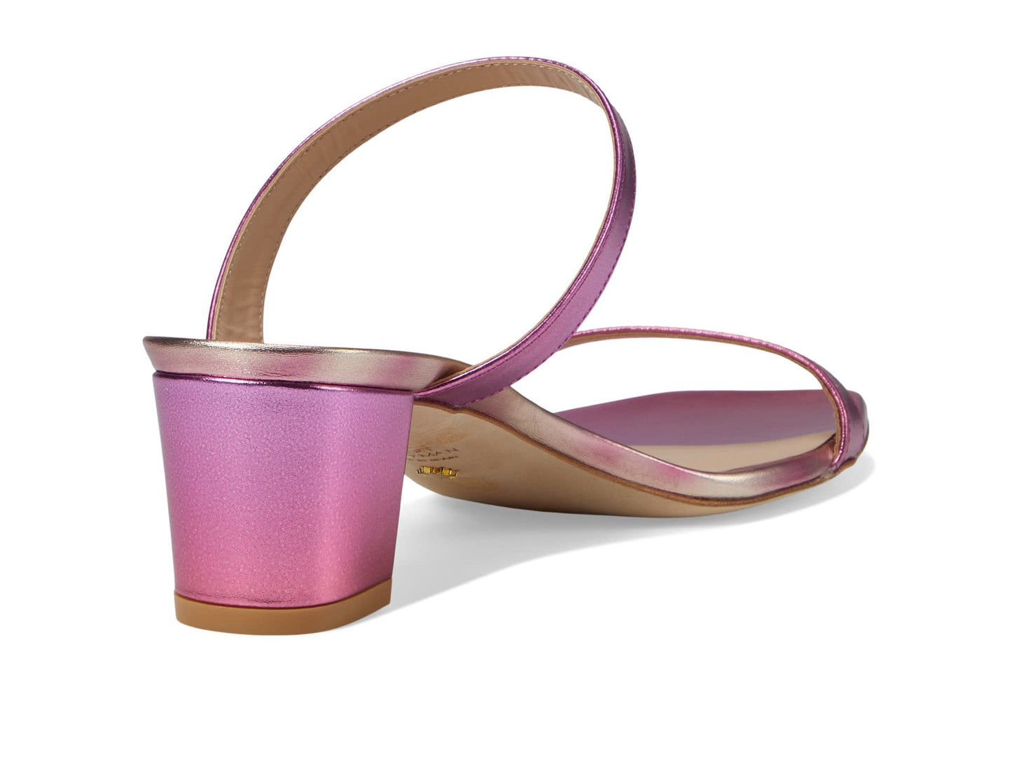 Stuart Weitzman Aleena 50 Block Slide Hot Pink Multi 7.5 B