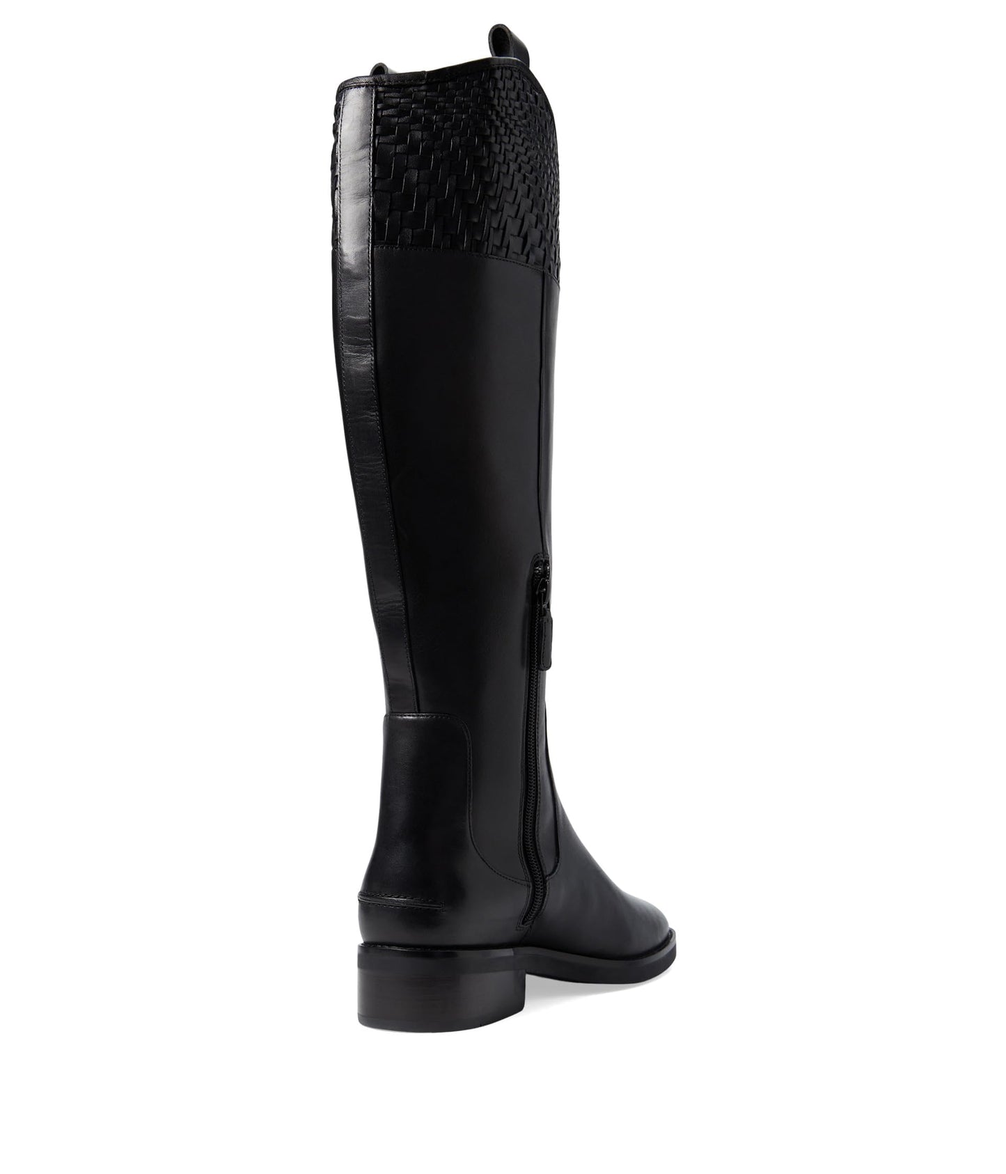 Cole Haan Women's Hampshire Riding Boot Equestrian, Black Leather/Black Suede, 8