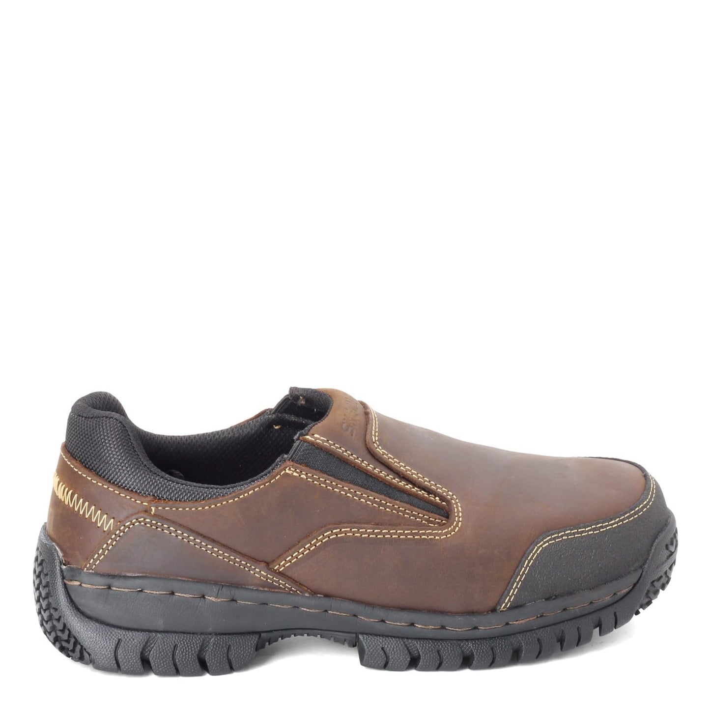 Skechers for Work Men's Hartan Slip-On Shoe, Dark Brown, 7.5 M US
