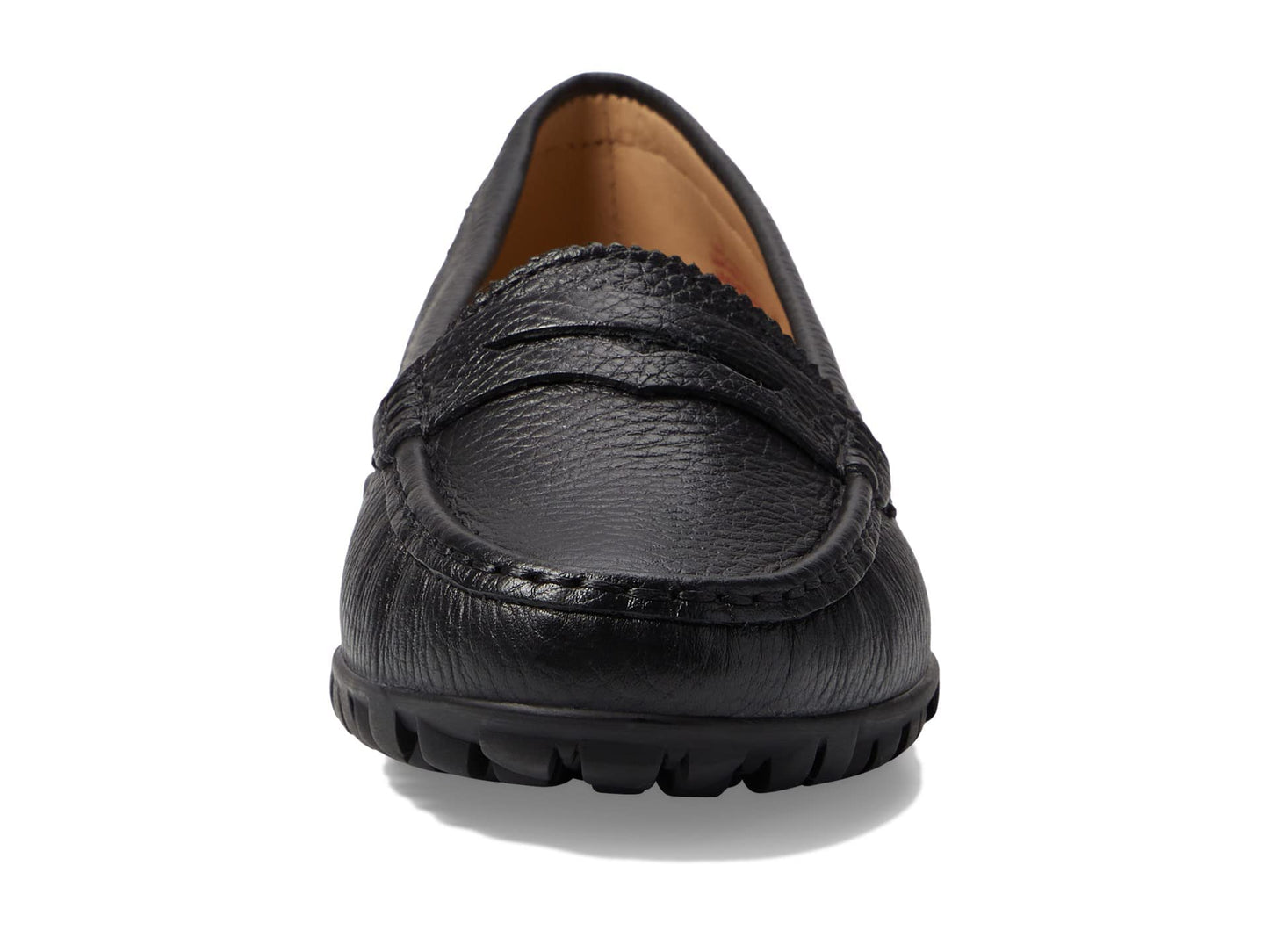 Marc Joseph New York Union Golf Loafers for Women – Leather Upper, Insole, Lining – Synthetic Outsole Black Grainy 11 M