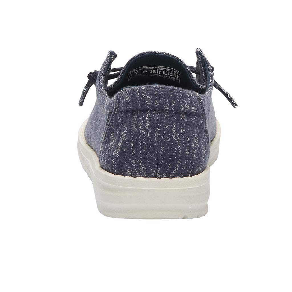 HEYDUDE Women's Wendy Stretch Folkstone Blue Size 7 | Women’s Shoes | Women’s Lace Up Loafers | Comfortable & Light-Weight