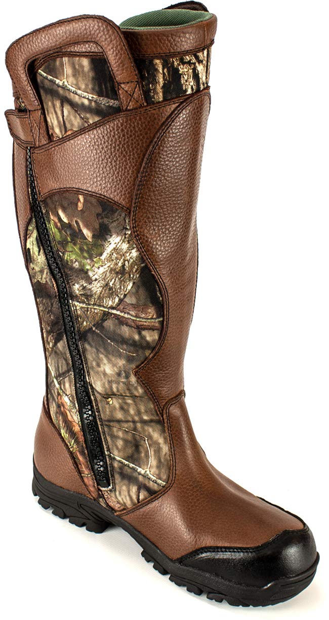 Thorogood Waterproof 17” Side-Zip Snake Boots for Men Made with SnakeGuard Extreme Material, Breathable Leather with Mossy Oak Camo and Slip-Resistant Outsole, Mossy Oak Break Up Country - 12 W US