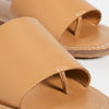 Madewell The Boardwalk Post Slide Sandal in Leather Desert Camel 10 M