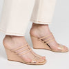 Stuart Weitzman Women's Deco Wedges 85mm, Adobe/Clear, 5.5 Medium US