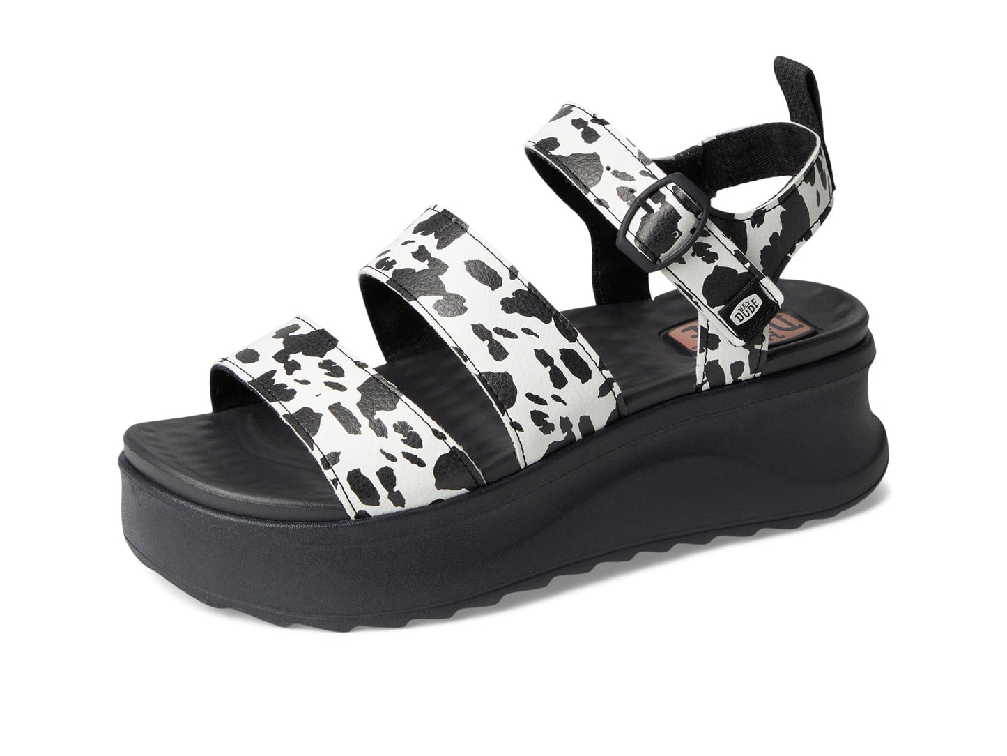 HEYDUDE Women's Delray Buckle Animal Black/White 11 Medium