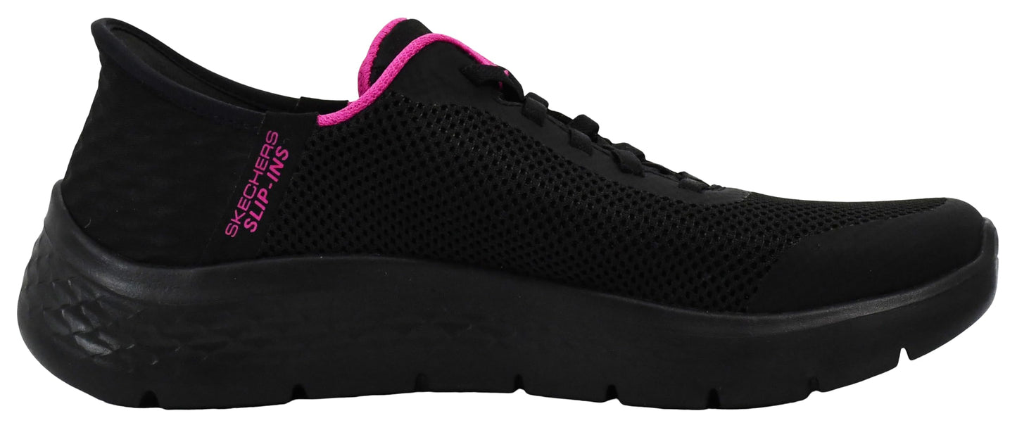 Skechers Women's Slip-Ins: Go Walk Flex - Grand Entry Shoes, Black/Hot Pink, 10 M