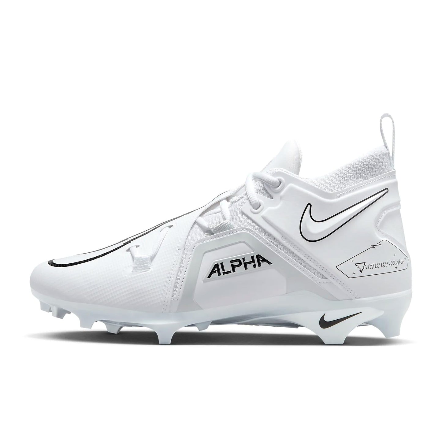 Nike Men's Alpha Menace Pro 3 Mid Football Cleat Size 9.5 (White)