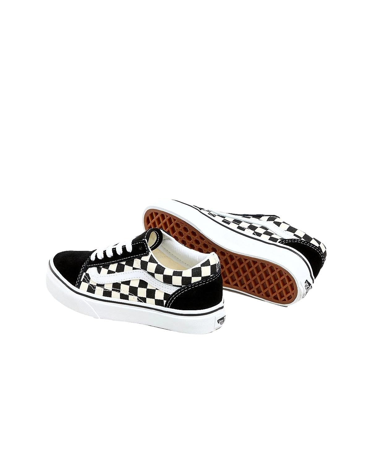Vans Girls Old Skool Suede Lace Up Skate Shoes B/W 1 Medium (B,M) Little Kid