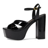 Stuart Weitzman Miami Squarehigh 140 Platform Sandal Black 9 B