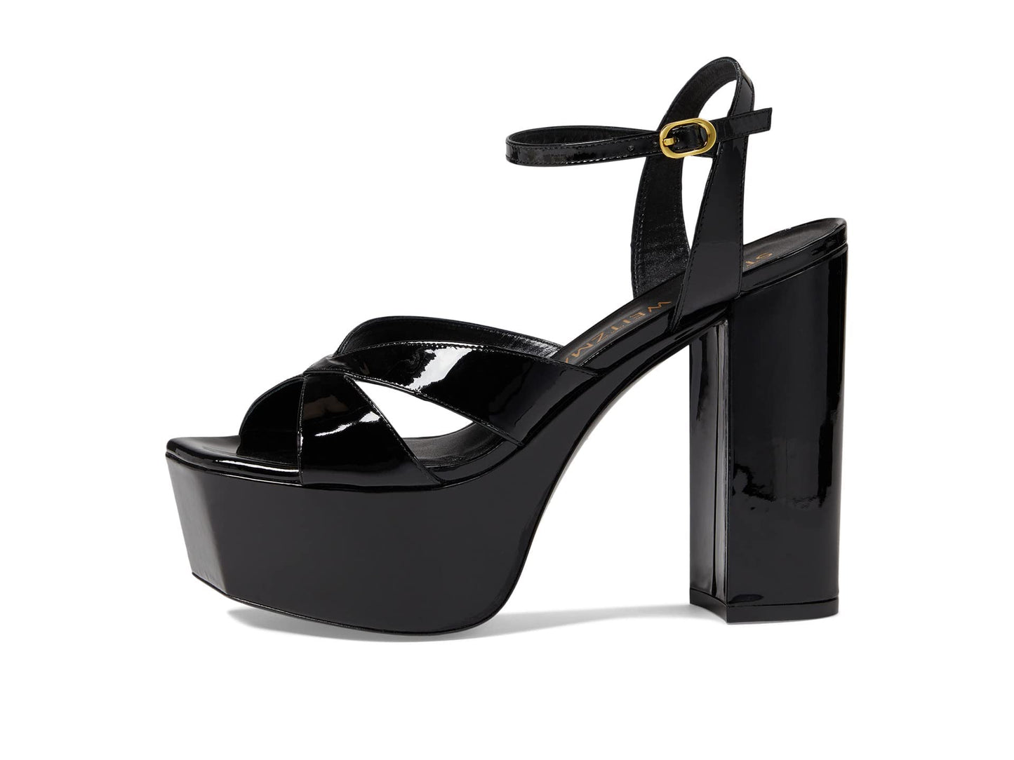 Stuart Weitzman Miami Squarehigh 140 Platform Sandal Black 9 B