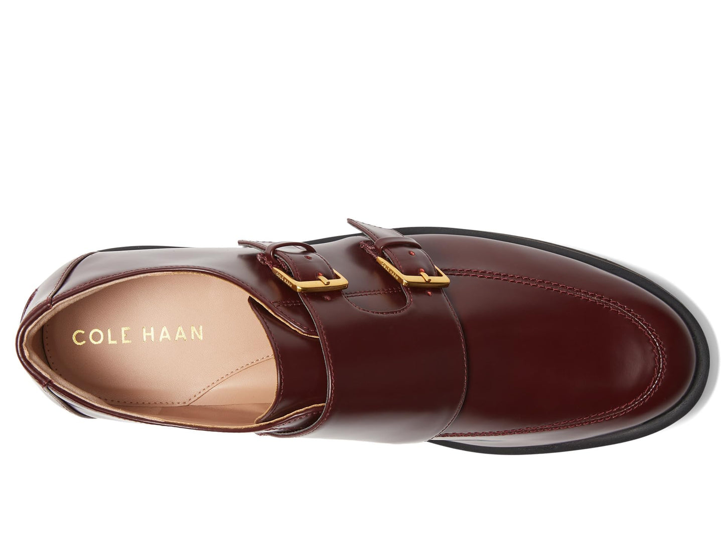 Cole Haan Women's Greenwich Monk Strap Oxford Bloodstone Leather 5.5 Medium
