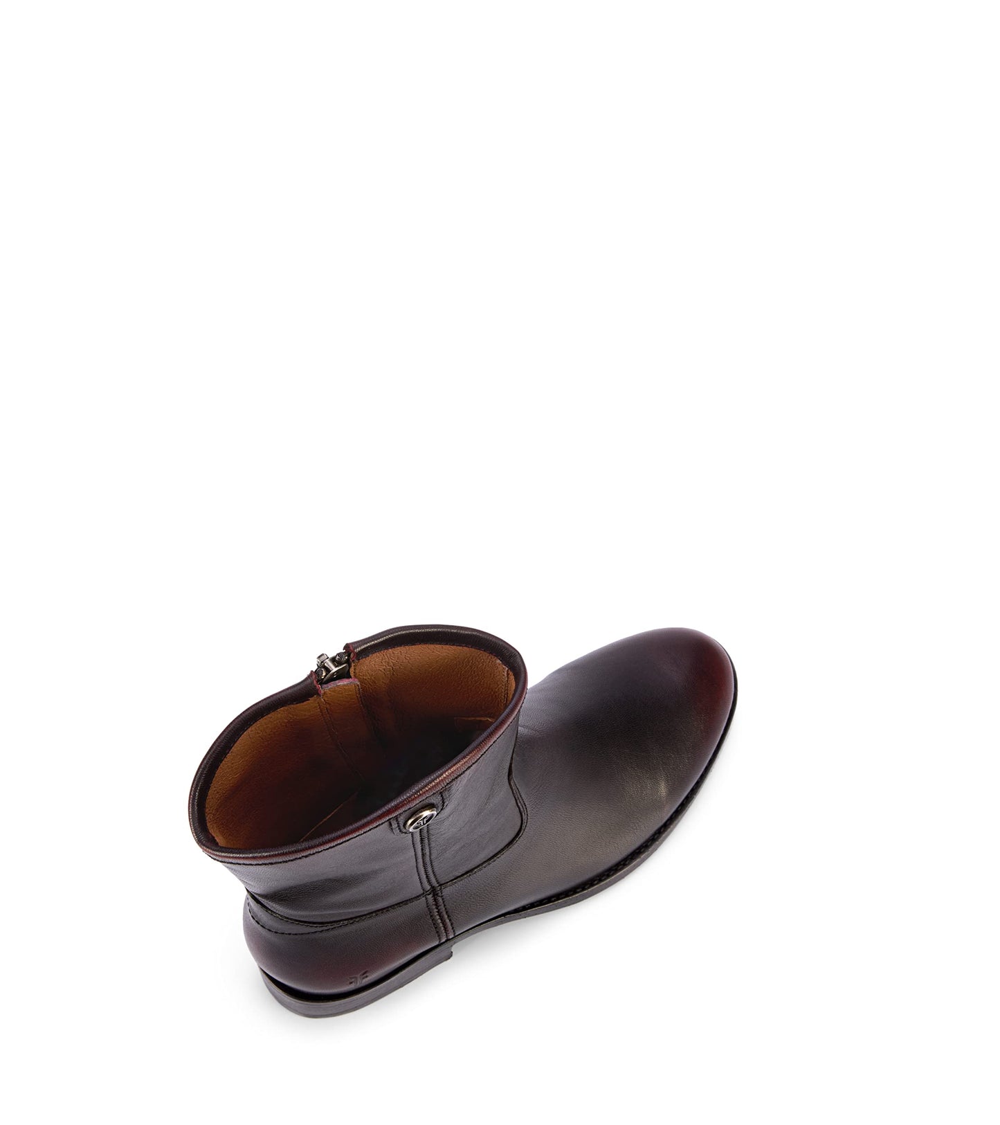 Frye Melissa Button Short 2 Boots for Women Made from Italian Leather with Antique Brass Hardware, Lining, and Outsole – 7” Shaft Height, Black/Scarlet - 8.5M