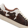 Frye Ivy Low Lace Sneakers for Women Crafted from Soft, Vintage Italian Leather with Removable Molded Footbed, Leather Lining, and Contrast White Rubber Outsoles, Black/Brown - 5.5M
