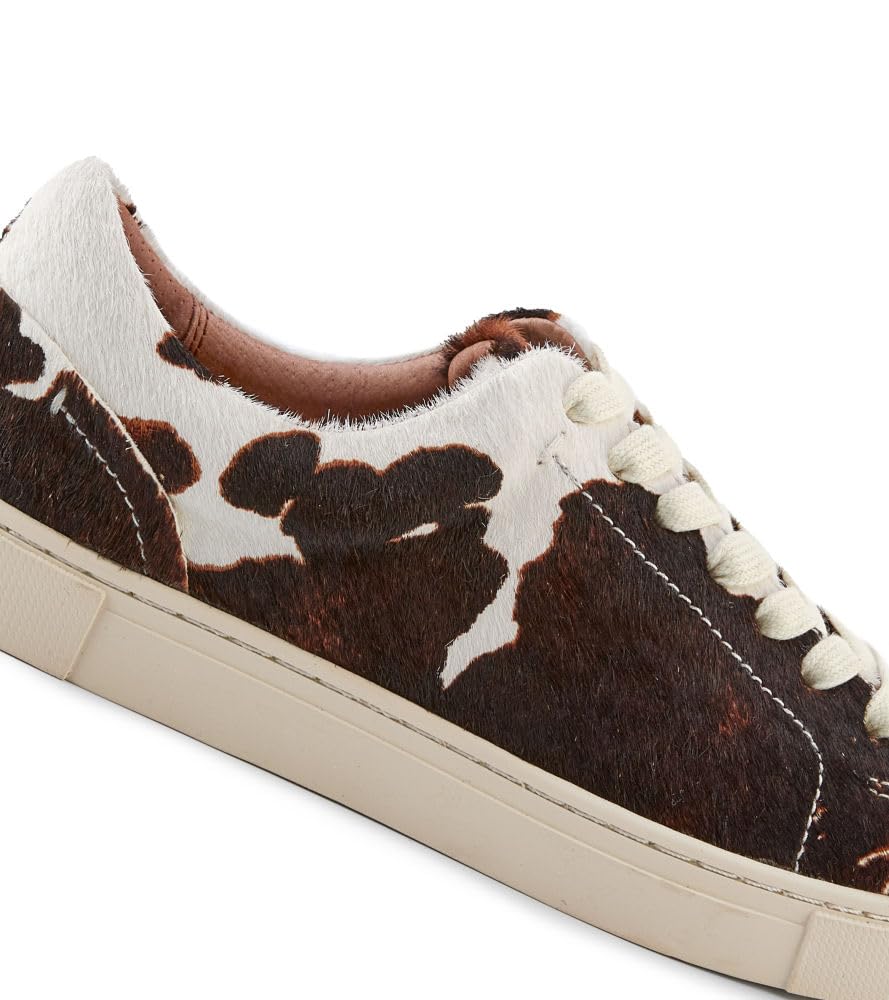 Frye Ivy Low Lace Sneakers for Women Crafted from Soft, Vintage Italian Leather with Removable Molded Footbed, Leather Lining, and Contrast White Rubber Outsoles, Black/Brown - 5.5M